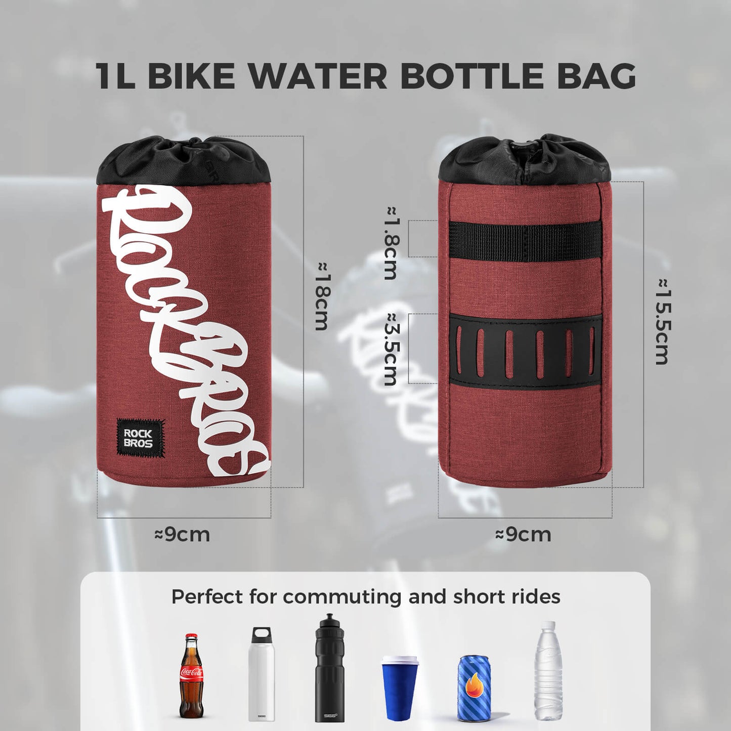 FlashRide Sketch Bike Handlebar Water Bottle Bag - 1L