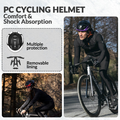 Bike Helmet with LED Front and Rear Light