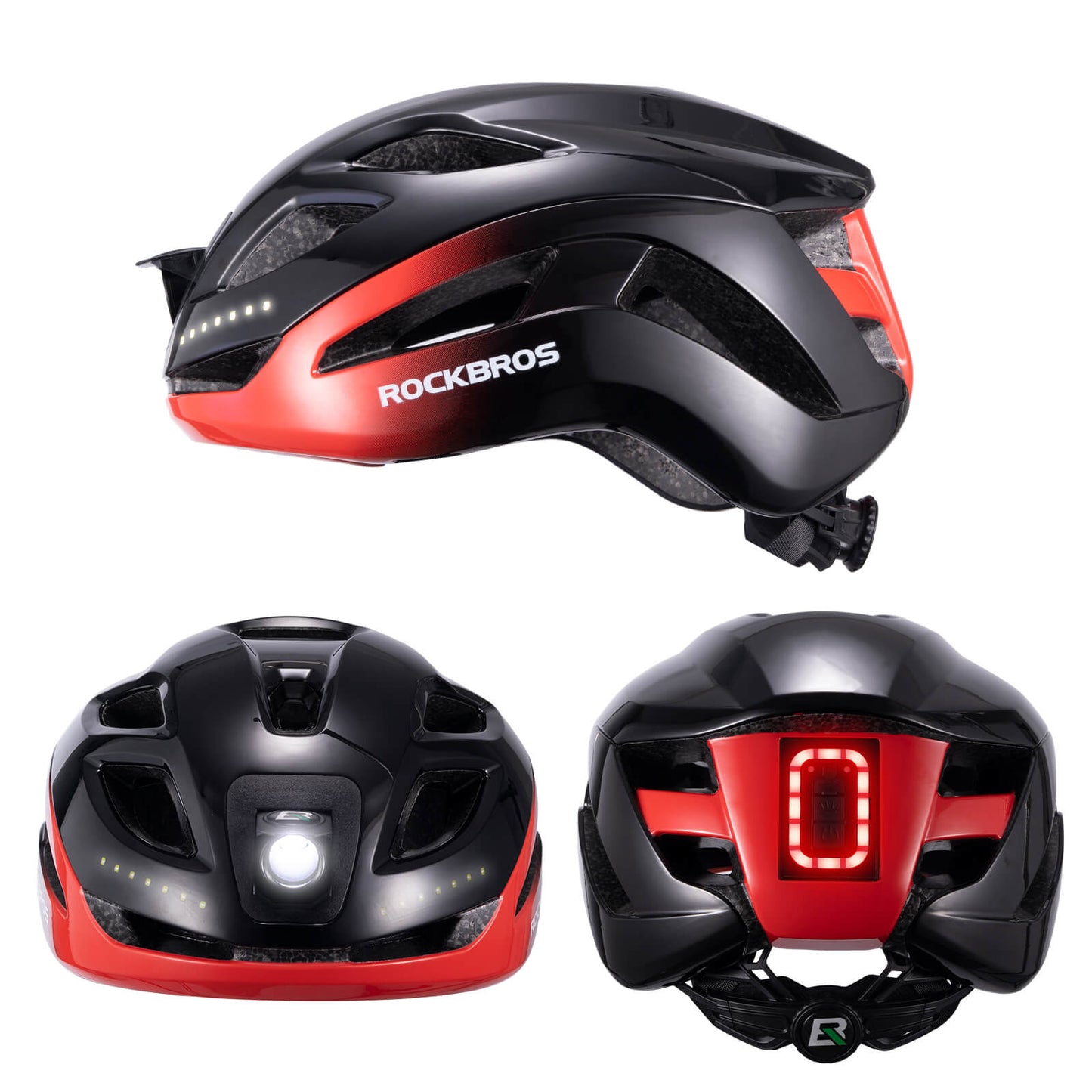 Bike Helmet with LED Front and Rear Light