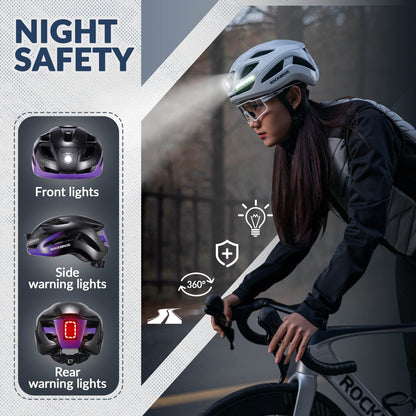 Bike Helmet with LED Front and Rear Light