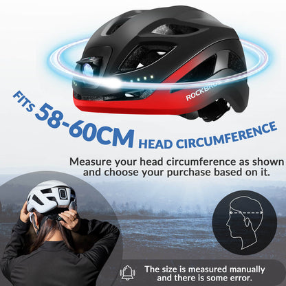 Bike Helmet with LED Front and Rear Light