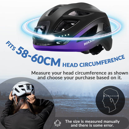 Bike Helmet with LED Front and Rear Light