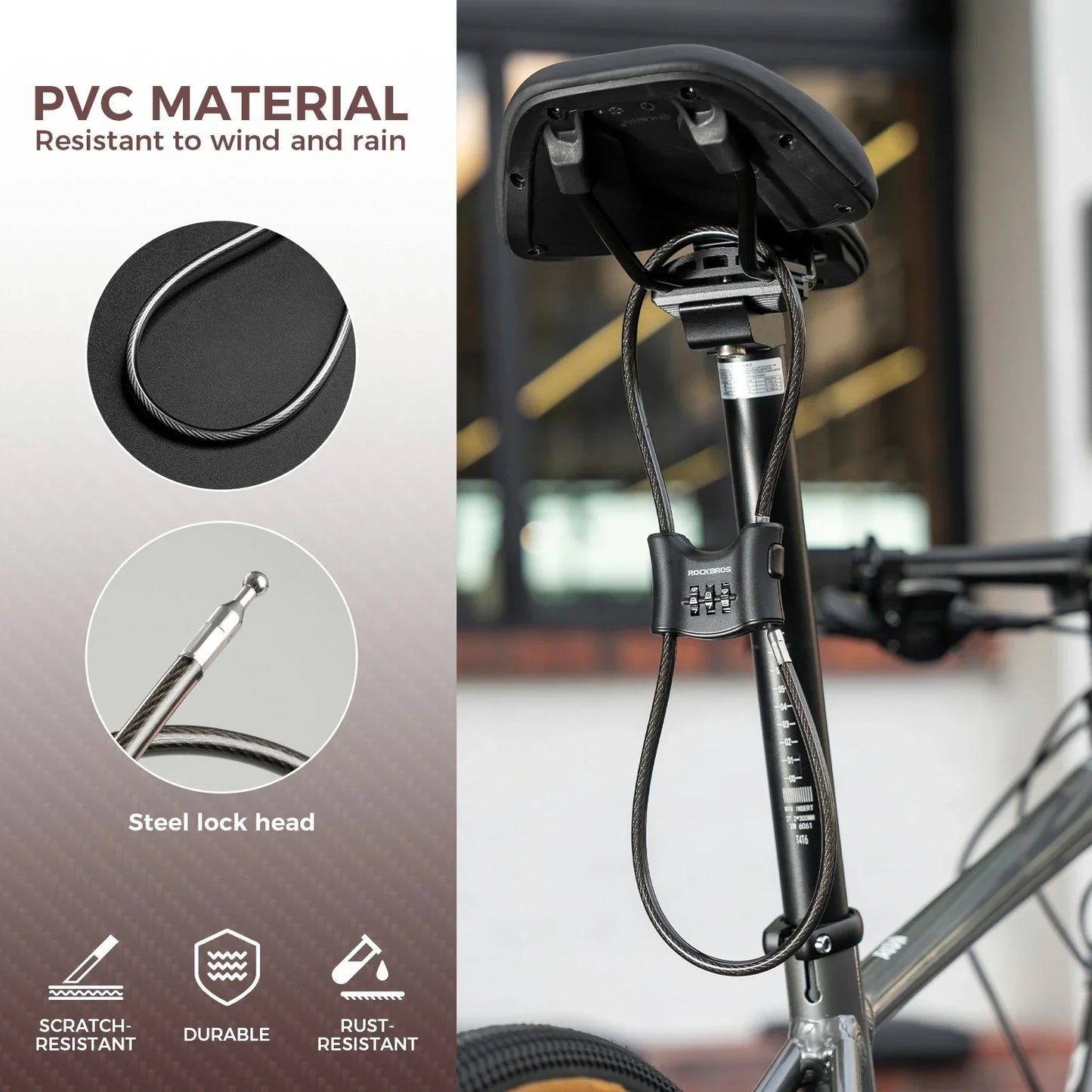 Bicycle Lock with 5.5 mm Steel Cable