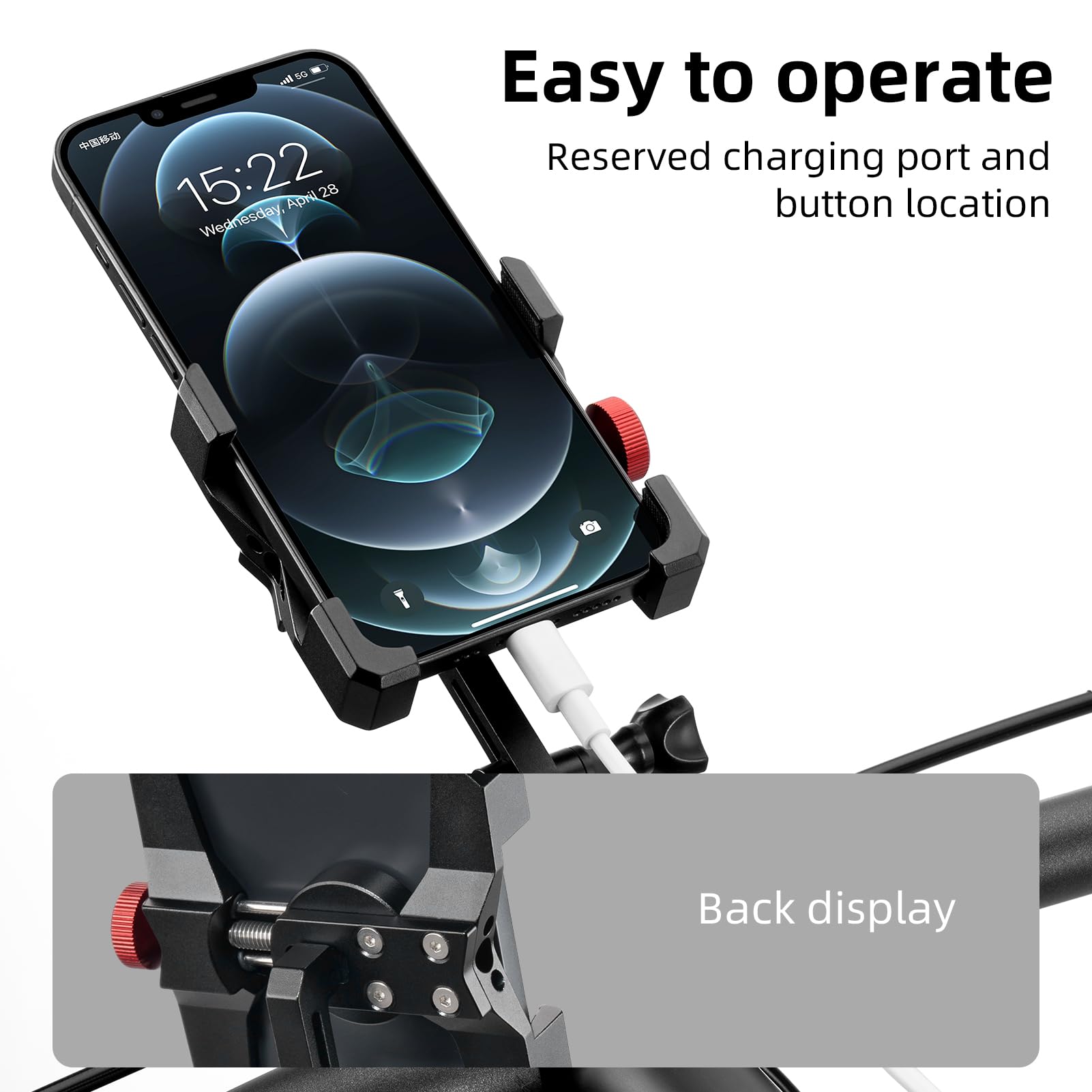 ROCKBROS Bike Phone Holder, Aluminum Handlebar Mount for 4.7-7.1" Phones - Triathlete Store