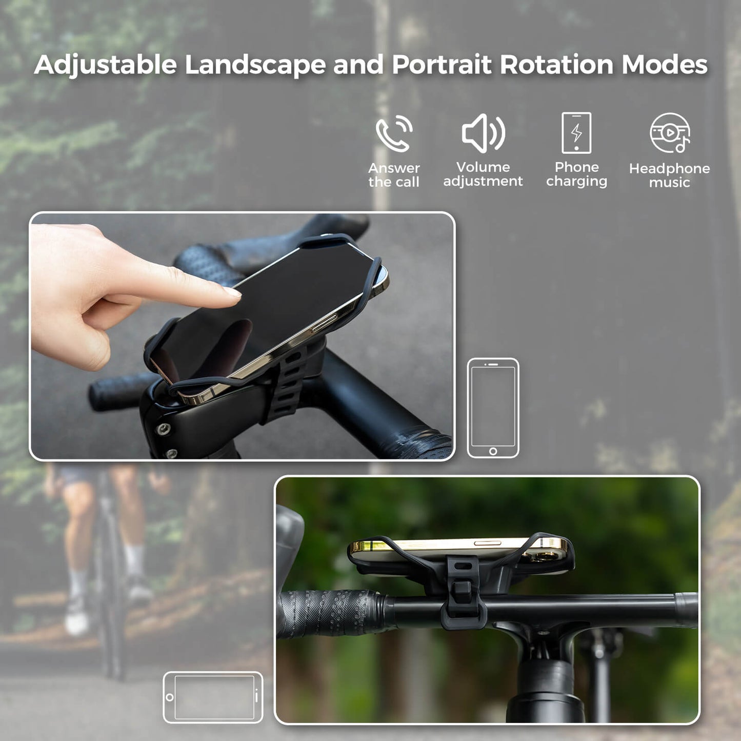 Bike Phone Mount Silicone Quick-Release