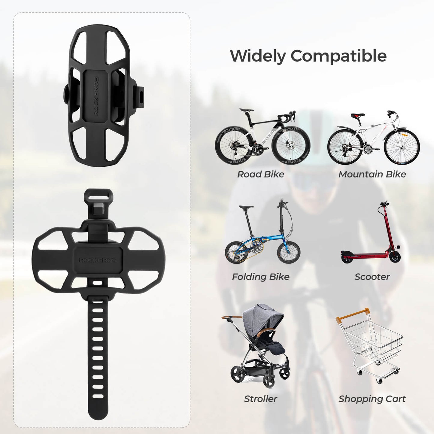 Bike Phone Mount Silicone Quick-Release