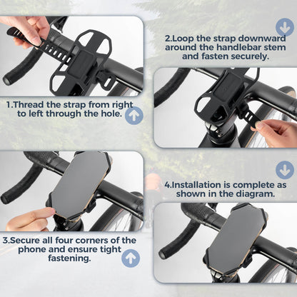 Bike Phone Mount Silicone Quick-Release