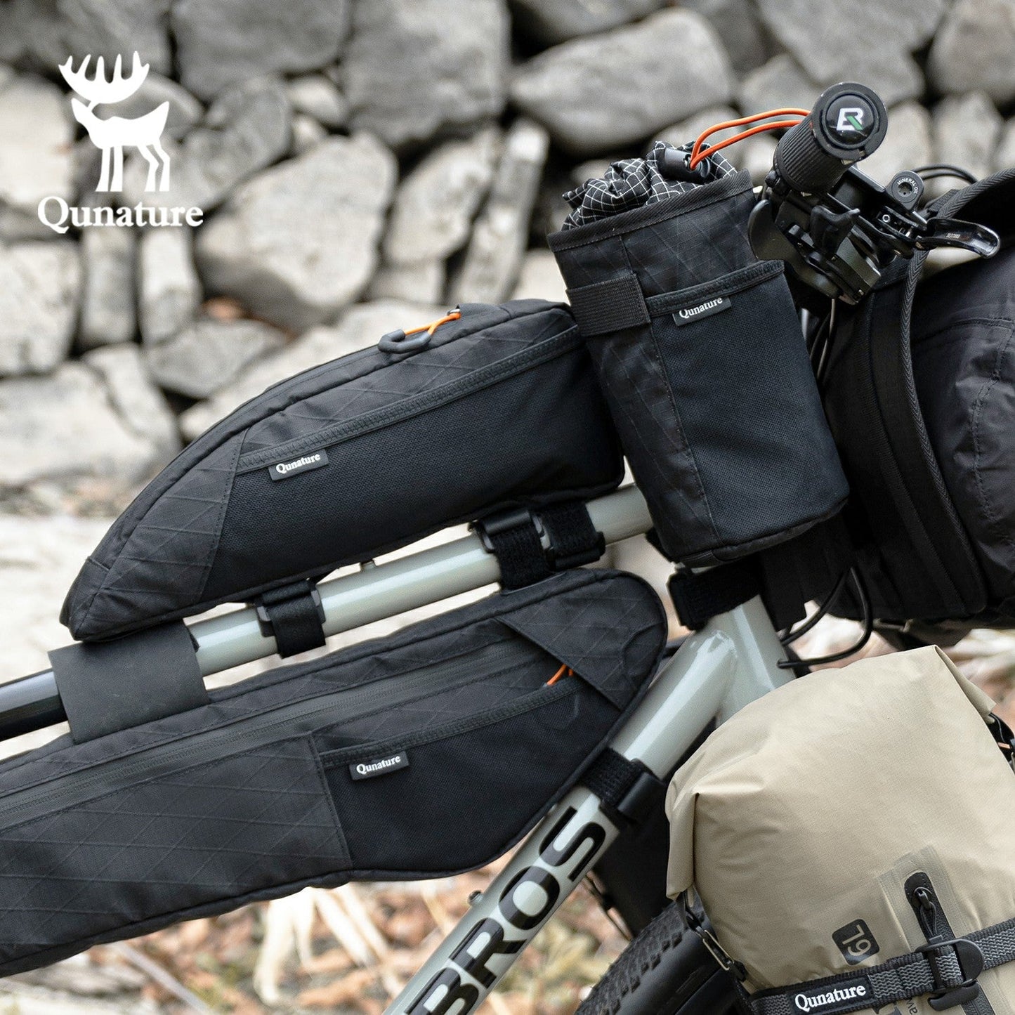 Qunature Bikepacking Frame Bag Top Tube Bag For Gravel Bike