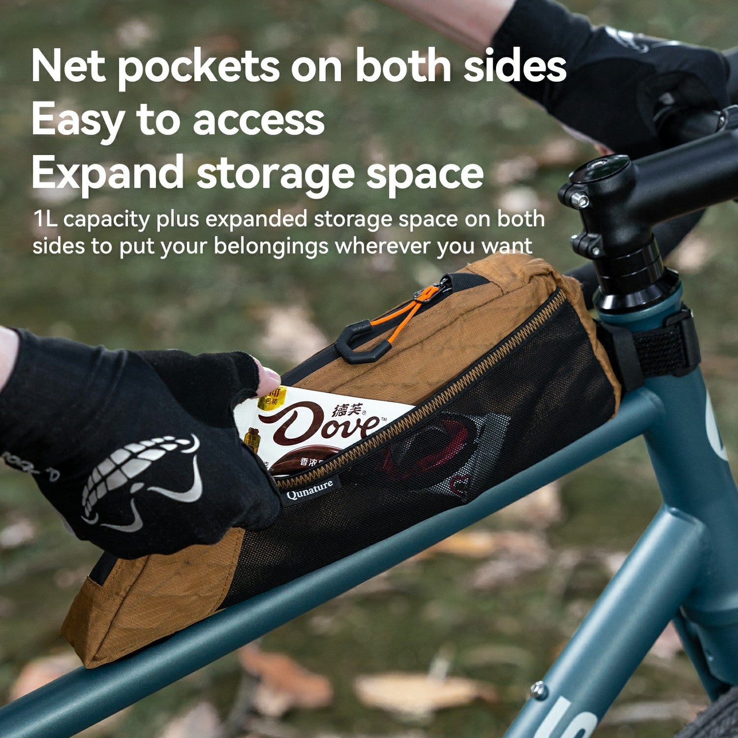 Qunature Bikepacking Frame Bag Top Tube Bag For Gravel Bike