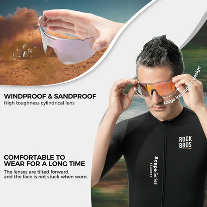 BOUNDLESS Three Lens Photochromic Cycling Sports Sunglasses