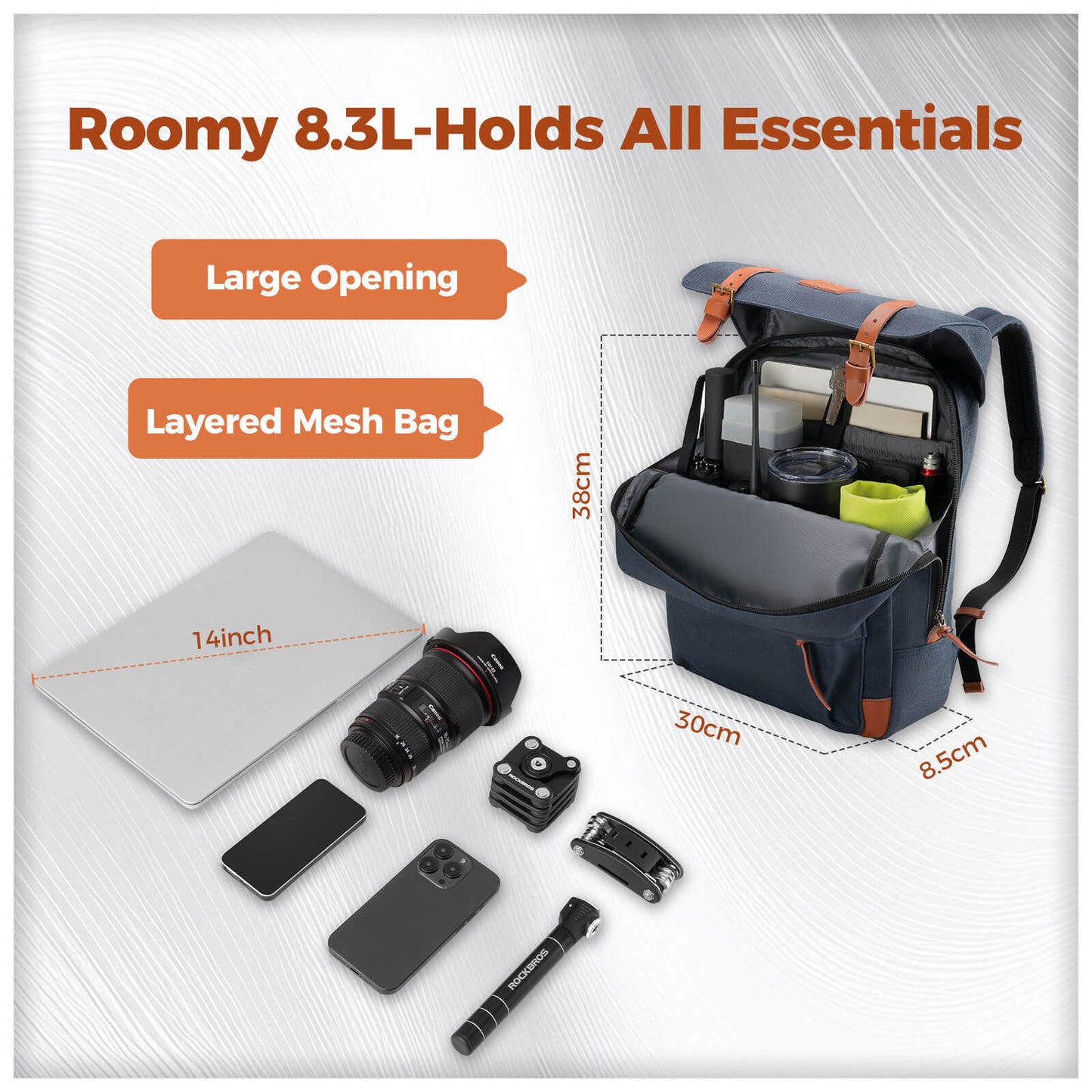 Brompton Folding Bike Handlebar Bag Backpack - 8.3L