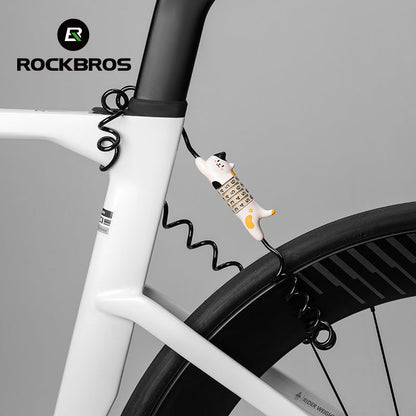 ROCKBROS Cute Cat Password Bike Lock 51.2in