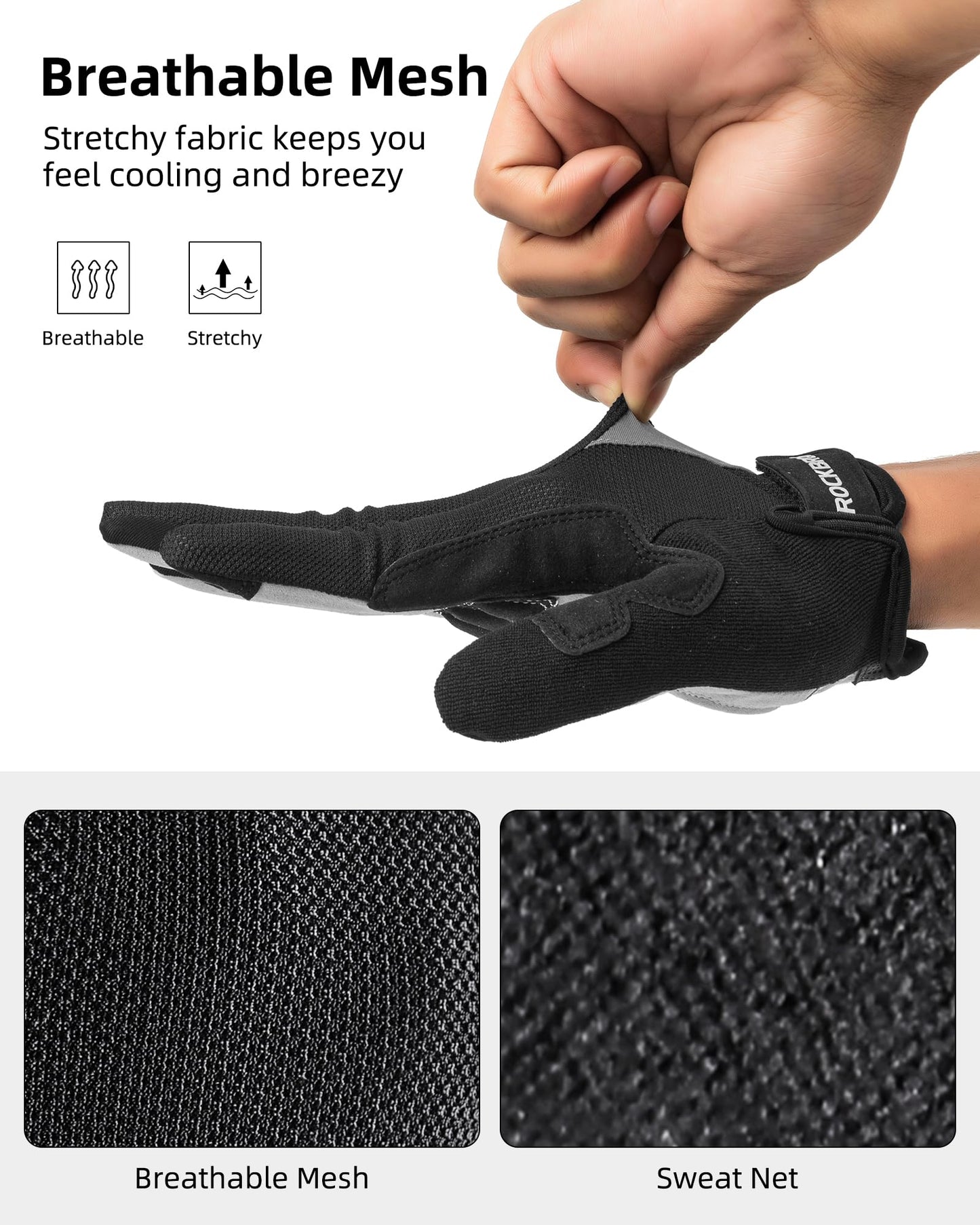 ROCKBROS Cycling Gloves for Men Women Breathable Gel Pad Road Mountain Bike Gloves