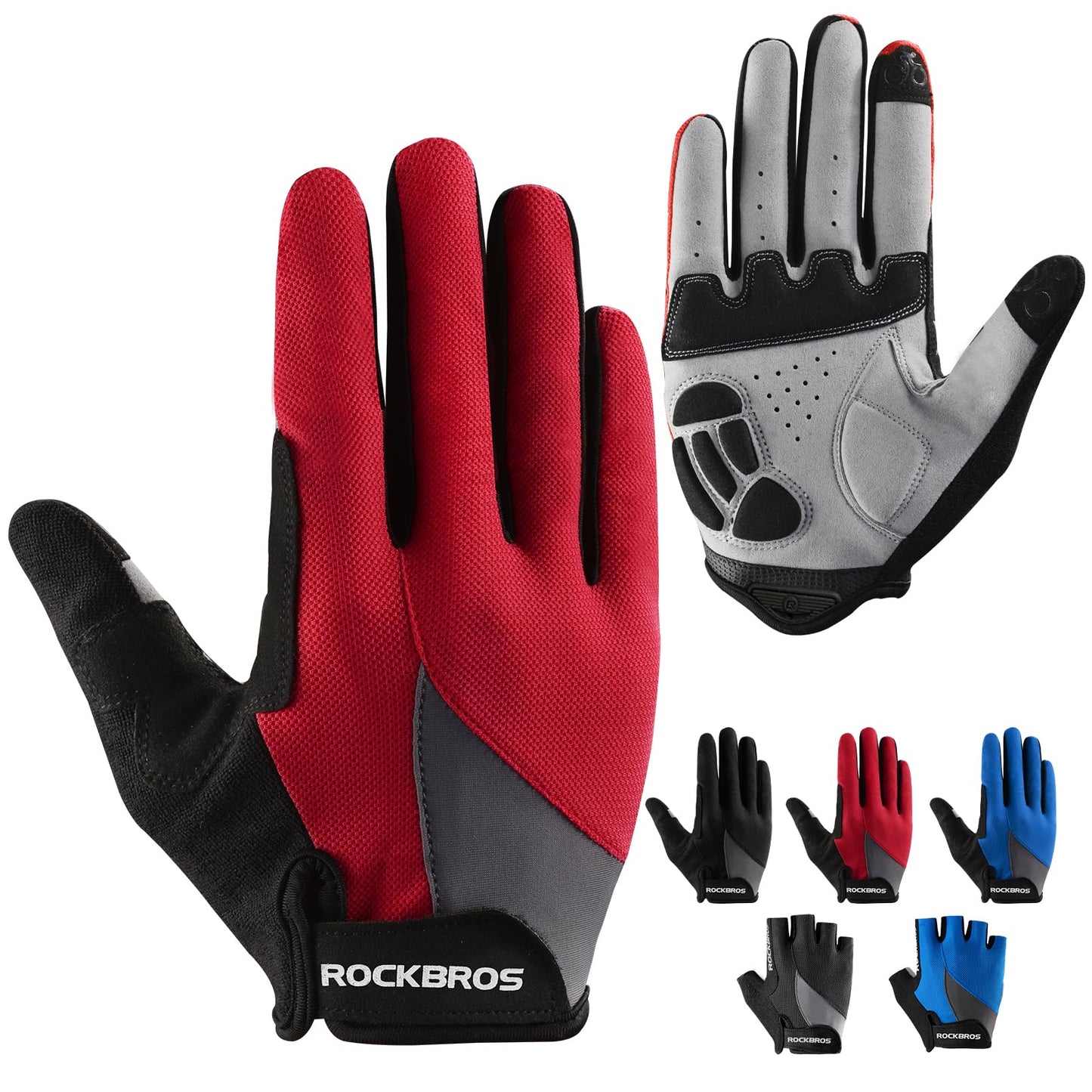 ROCKBROS Cycling Gloves for Men Women Breathable Gel Pad Road Mountain Bike Gloves