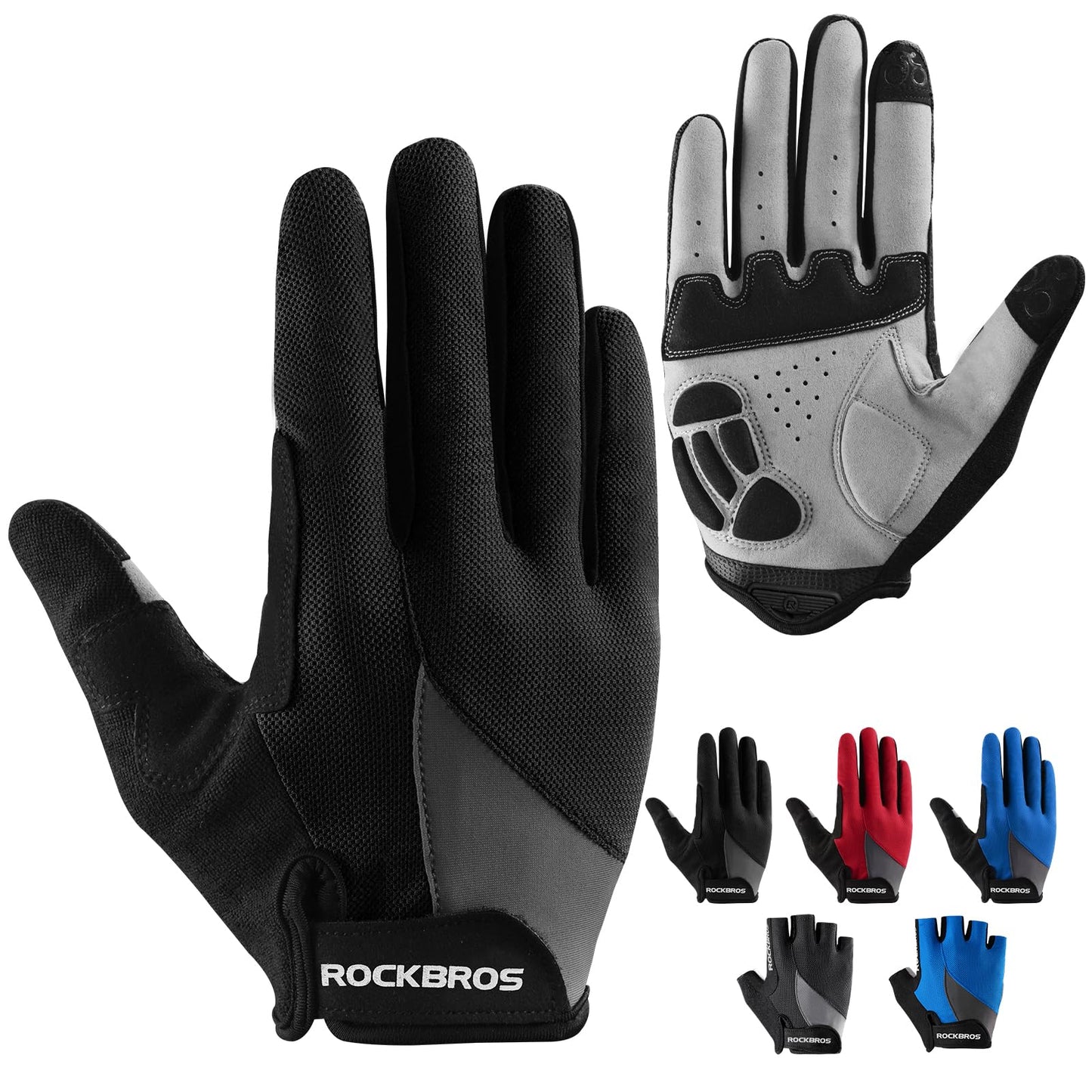 ROCKBROS Cycling Gloves for Men Women Breathable Gel Pad Road Mountain Bike Gloves