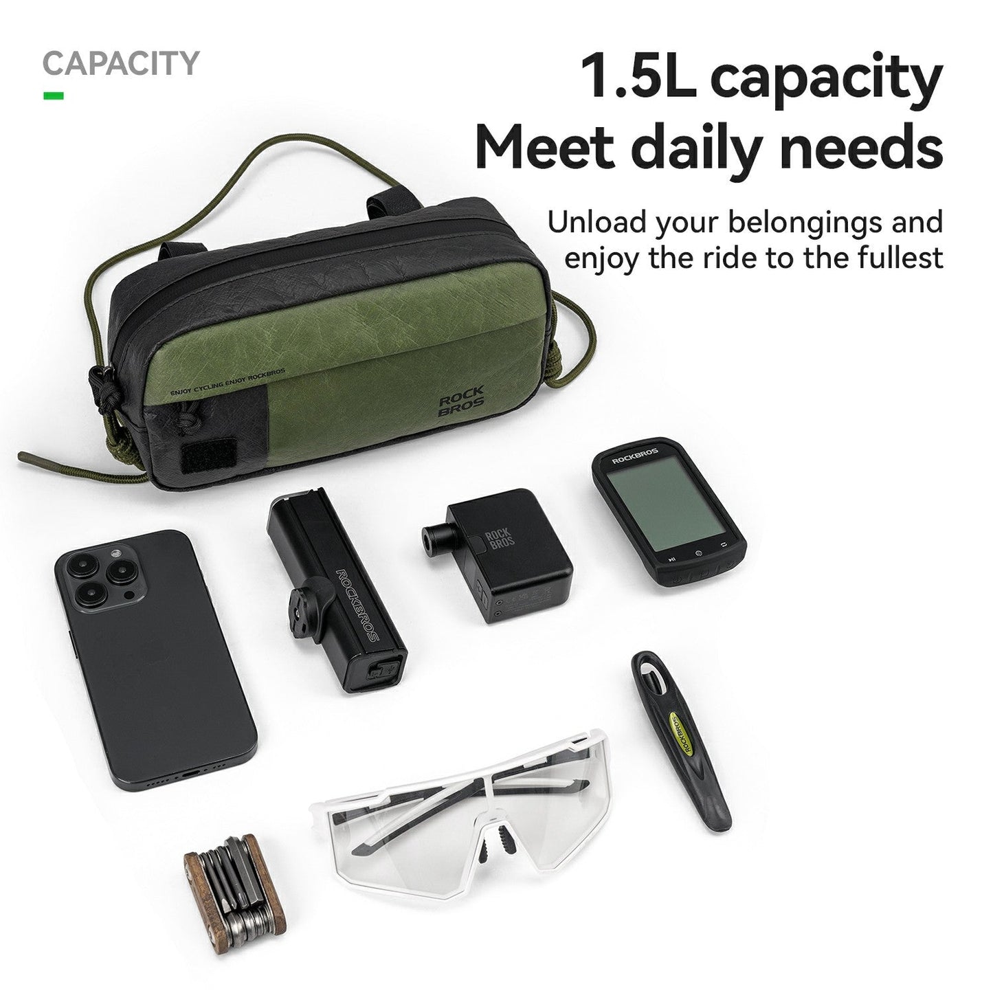 Sustainable Eco-Friendly Bike Front Bag 1.5L