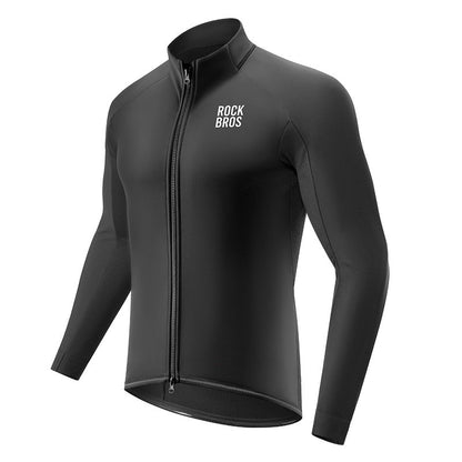 ROCKBROS Cycling Jersey Men Long Sleeve Bike Shirt with Full Zipper Rear Pocket