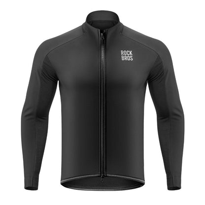 ROCKBROS Cycling Jersey Men Long Sleeve Bike Shirt with Full Zipper Rear Pocket