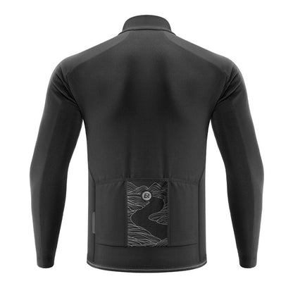 ROCKBROS Cycling Jersey Men Long Sleeve Bike Shirt with Full Zipper Rear Pocket