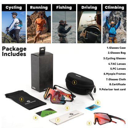 Dual Lens Cycling Glasses – Photochromic & Polarized Lenses