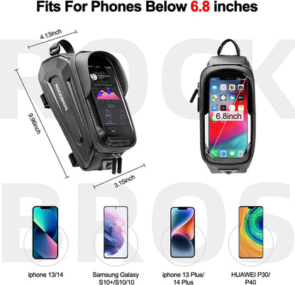 ROCKBROS EVA Waterproof Bike Phone Frame Bag for 6.8" Phones