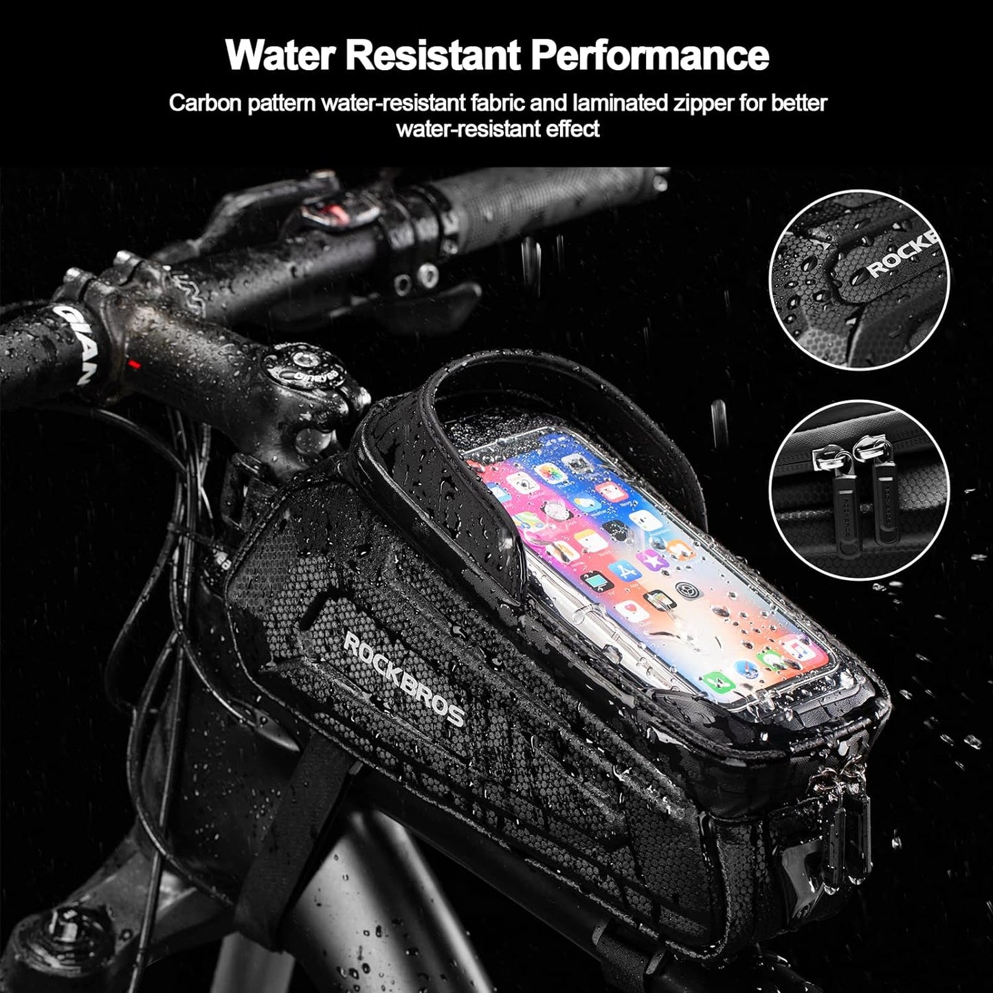 ROCKBROS EVA Waterproof Bike Phone Frame Bag for 6.8" Phones