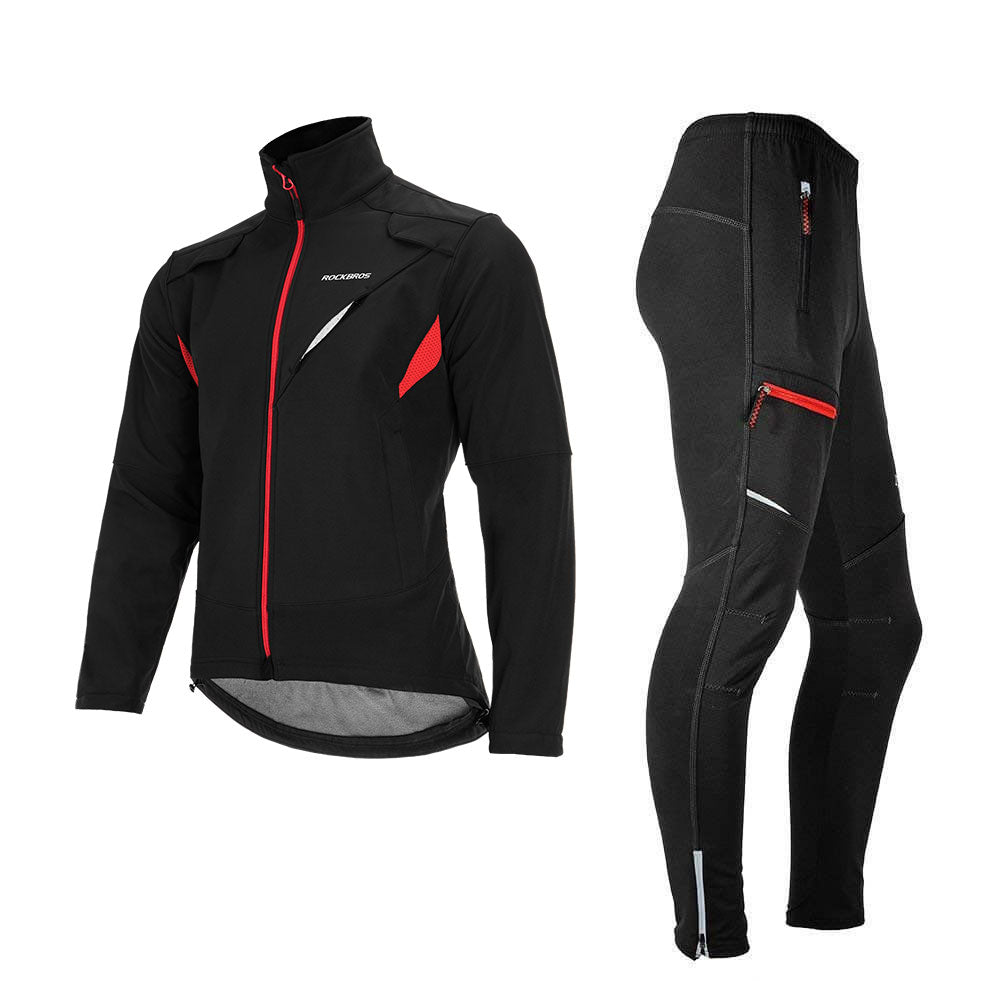 Winter Jacket & Pants Men's Windproof Cycling Suit