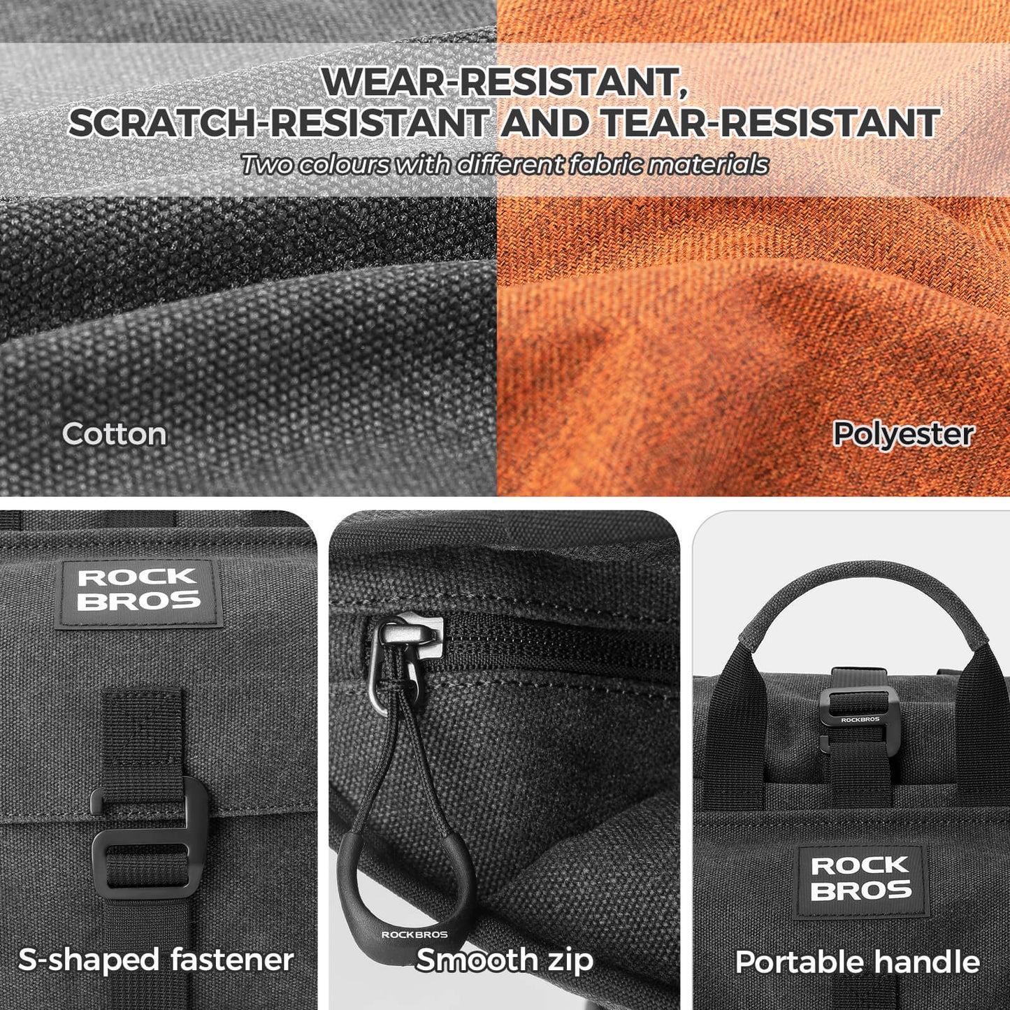 ROCKBROS Folding Bike Handlebar Bag Backpack - H46