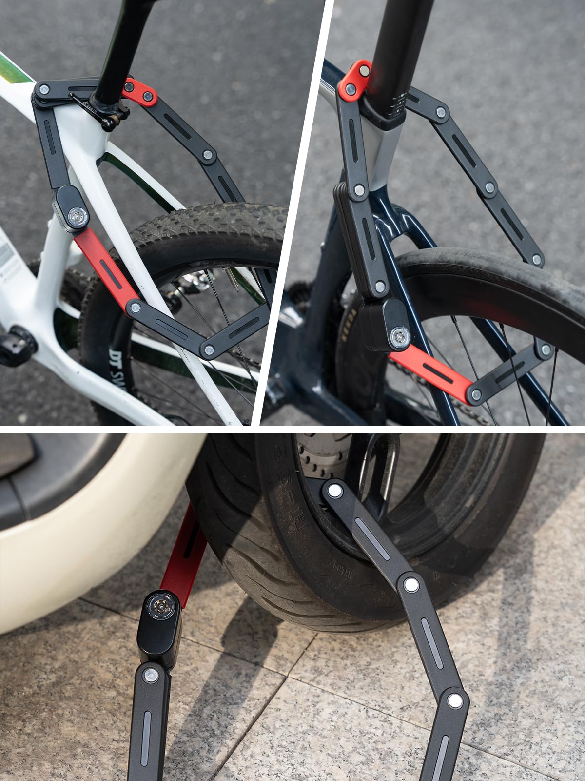 ROCKBROS Folding Heavy Duty Anti Theft  Bike Lock 120cm/47.24inch with 2 Keys
