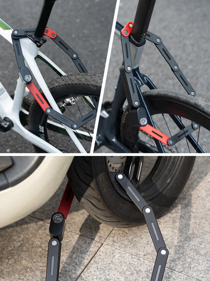 ROCKBROS Folding Heavy Duty Anti Theft  Bike Lock 120cm/47.24inch with 2 Keys