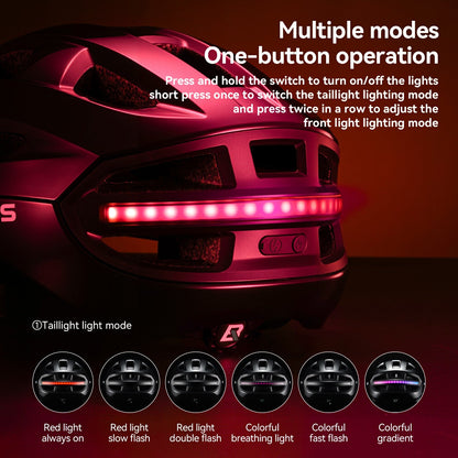 Steering Remote Smart Riding Helmet with Bike Headlight and Tail Light GlowGuard - Triathlete Store
