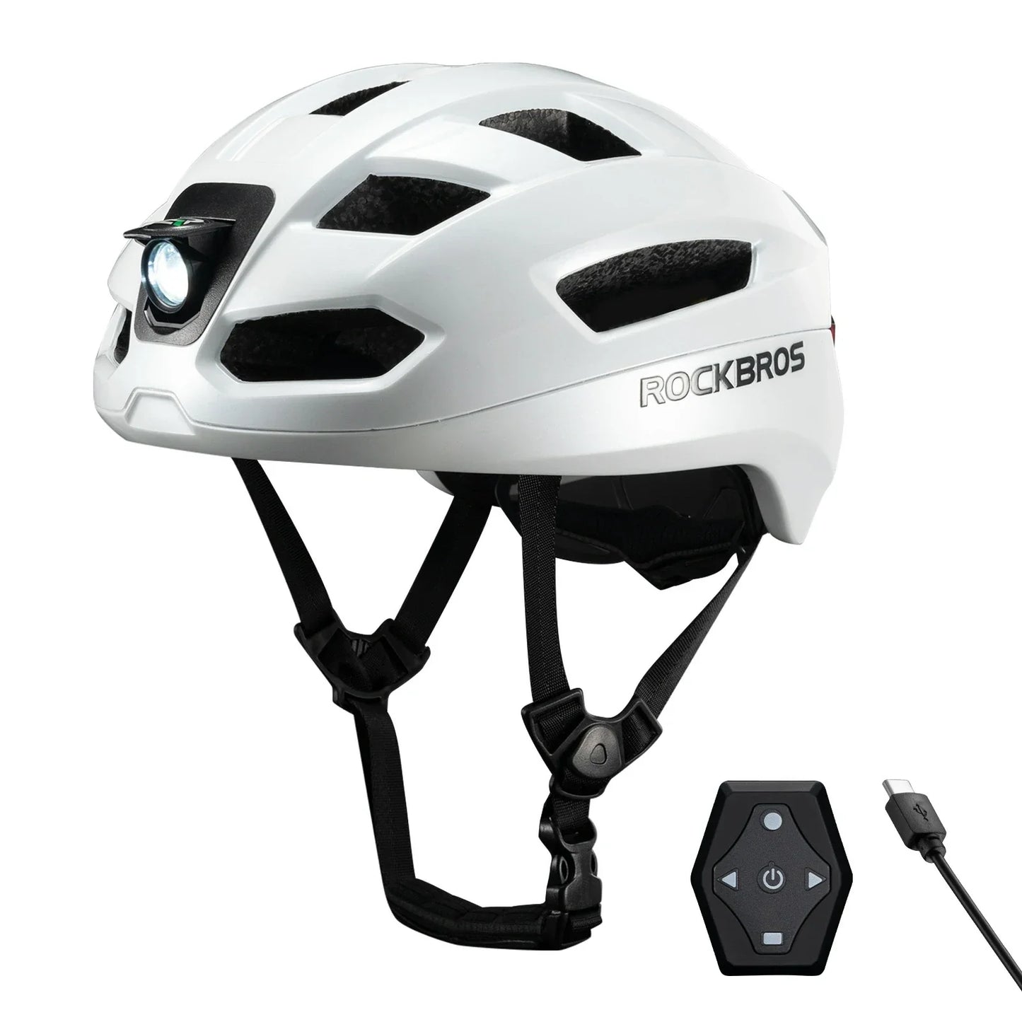 Steering Remote Smart Riding Helmet with Bike Headlight and Tail Light GlowGuard - Triathlete Store