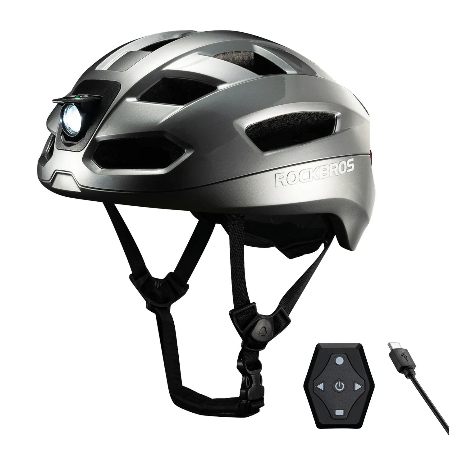 Steering Remote Smart Riding Helmet with Bike Headlight and Tail Light GlowGuard - Triathlete Store