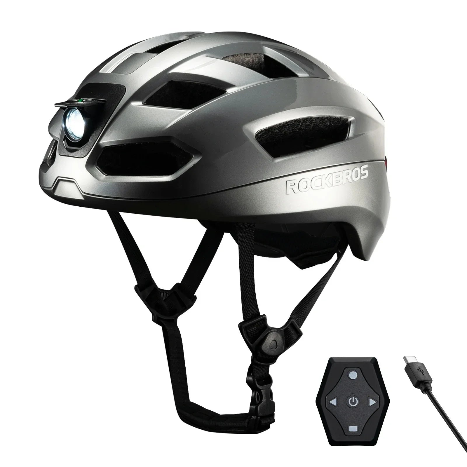 Steering Remote Smart Riding Helmet with Bike Headlight and Tail Light GlowGuard - Triathlete Store