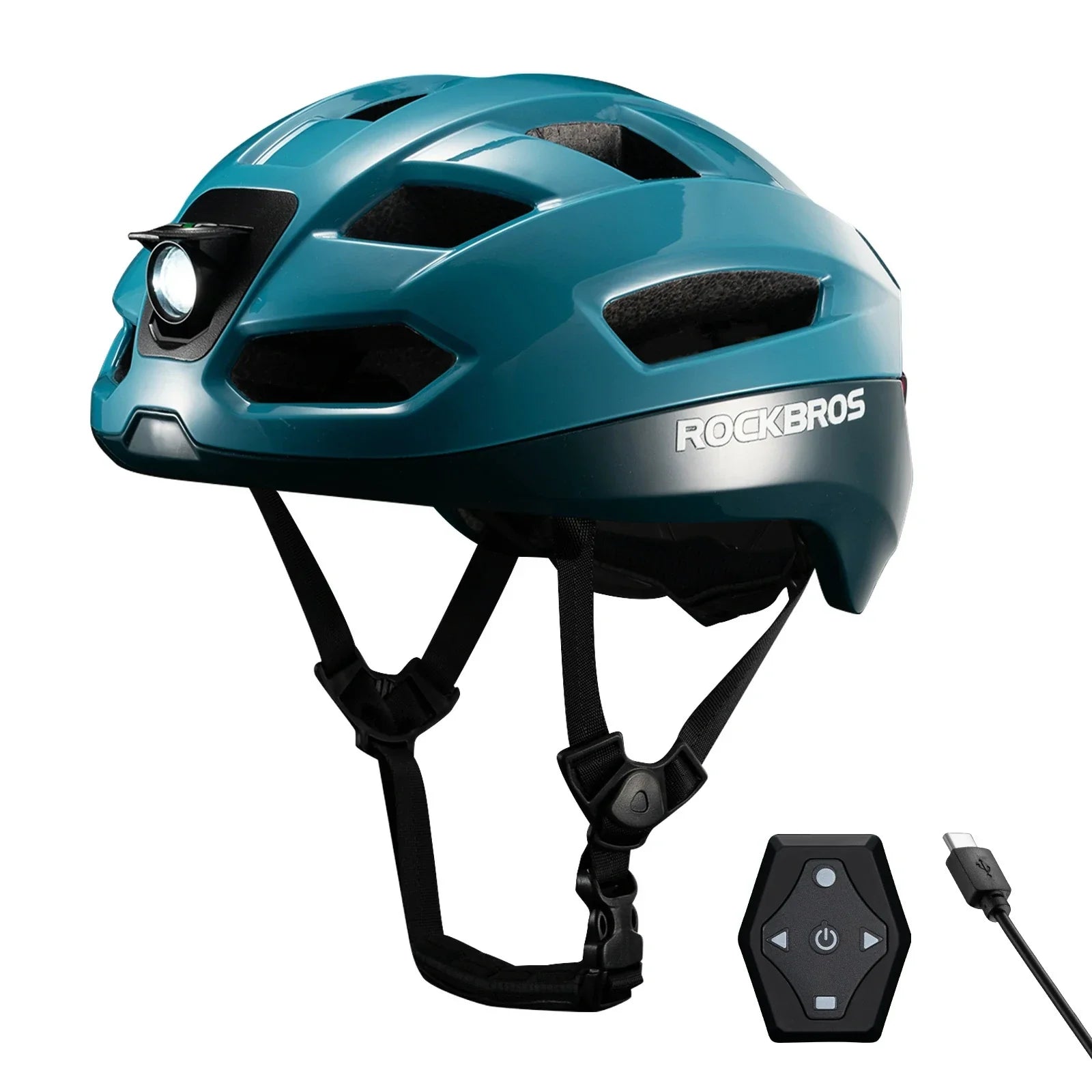 Steering Remote Smart Riding Helmet with Bike Headlight and Tail Light GlowGuard - Triathlete Store
