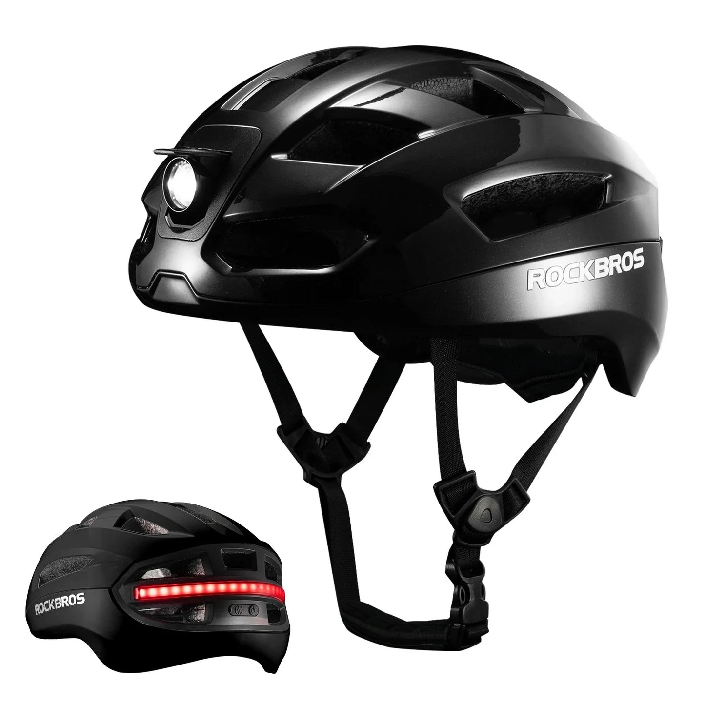 Steering Remote Smart Riding Helmet with Bike Headlight and Tail Light GlowGuard - Triathlete Store