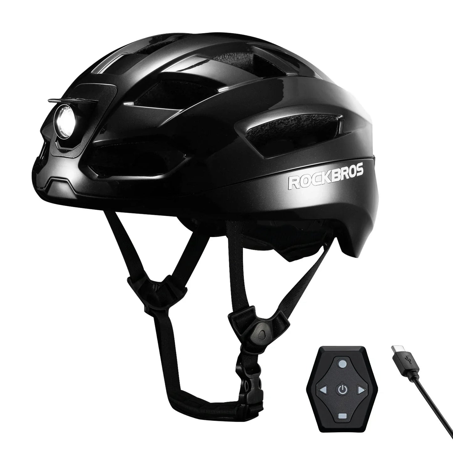 Steering Remote Smart Riding Helmet with Bike Headlight and Tail Light GlowGuard - Triathlete Store