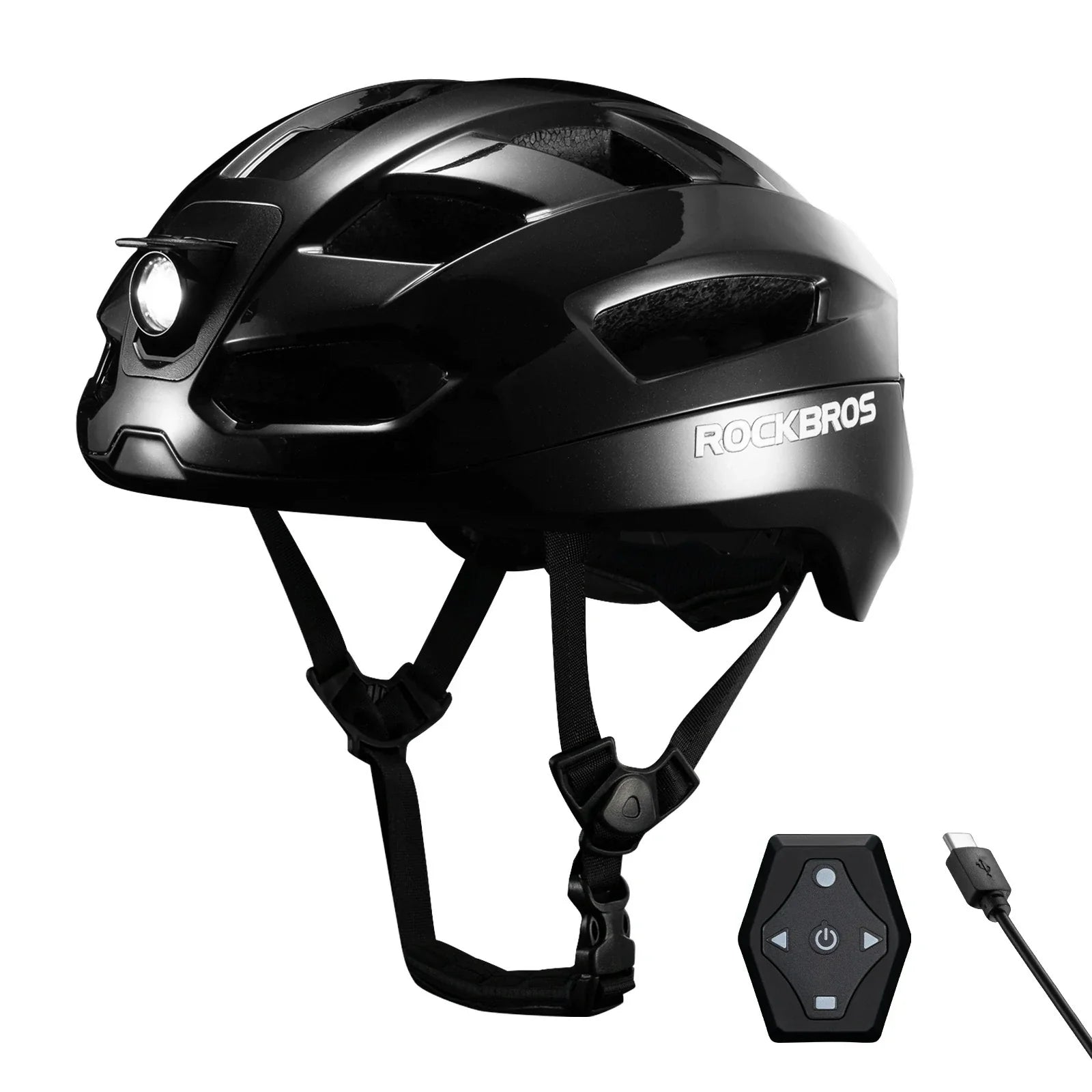 Steering Remote Smart Riding Helmet with Bike Headlight and Tail Light GlowGuard - Triathlete Store