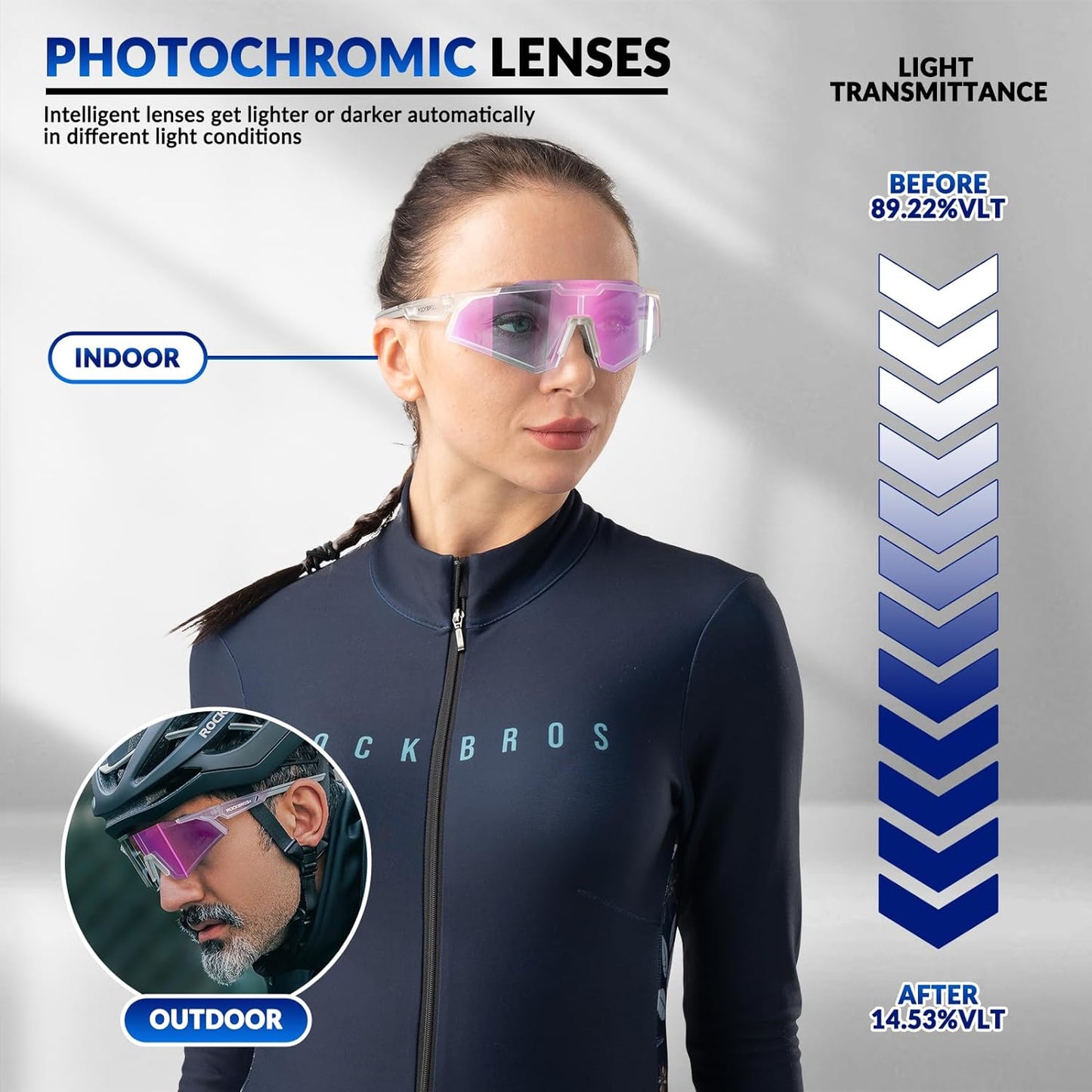 Half Frame Photochromic Sunglasses