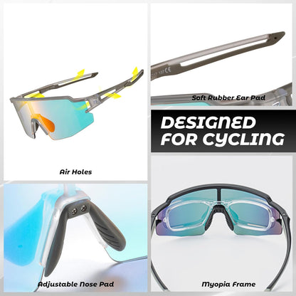 ROCKBROS Photochromic Sport Cycling Sunglasses for Men Women Lightweight UV Protection