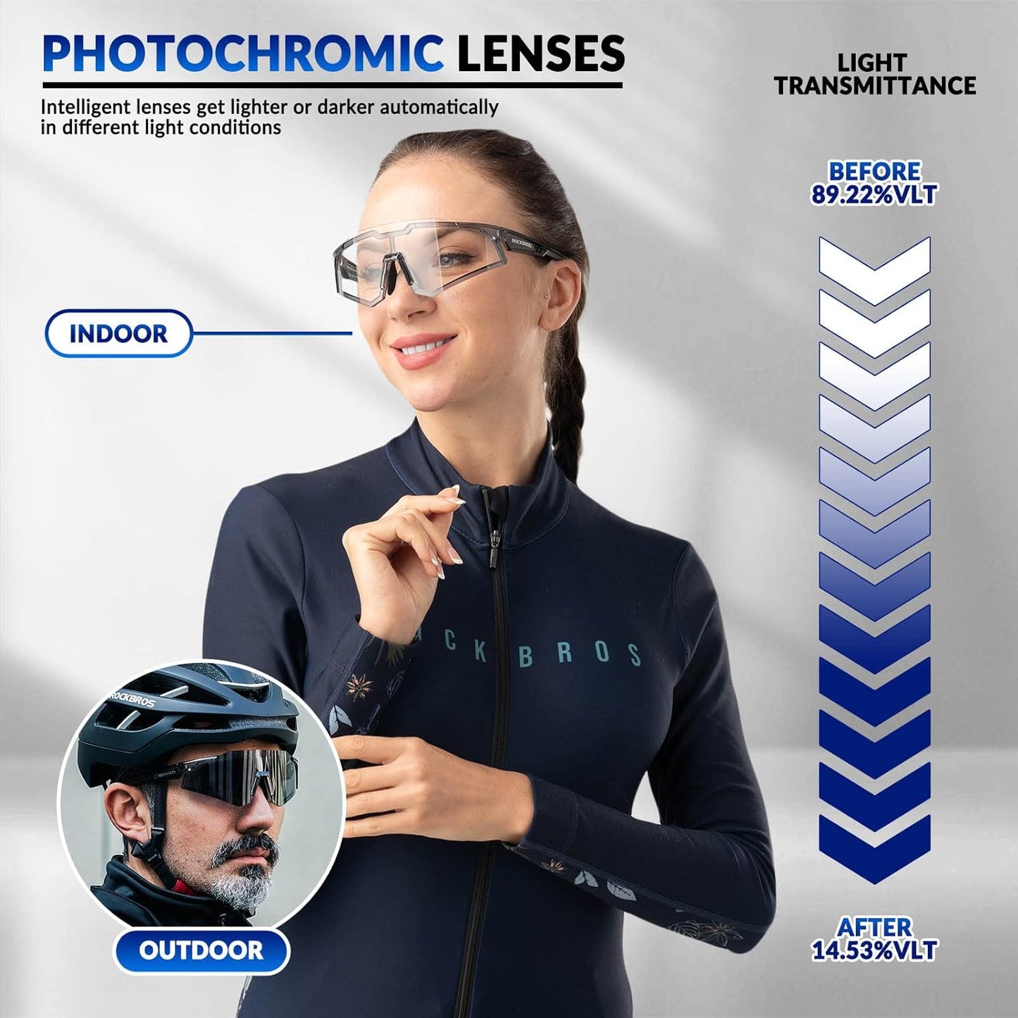 Half Frame Photochromic Sunglasses