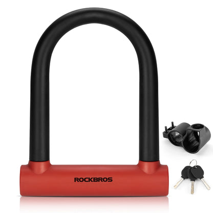 ROCKBROS Heavy Duty Anti Theft Bike U Lock for Bikes eBikes Motorcycles Scooters