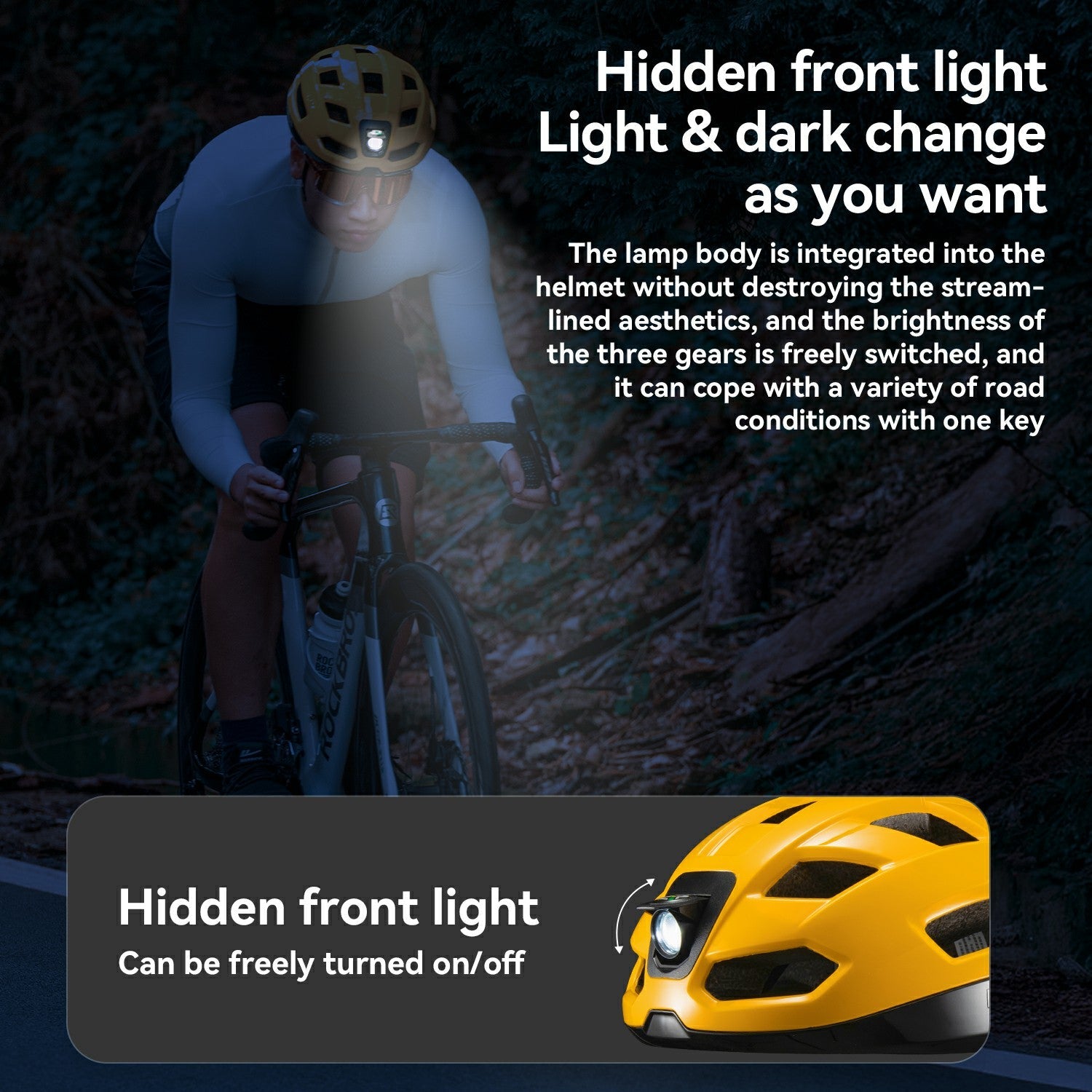 Steering Remote Smart Riding Helmet with Bike Headlight and Tail Light GlowGuard - Triathlete Store