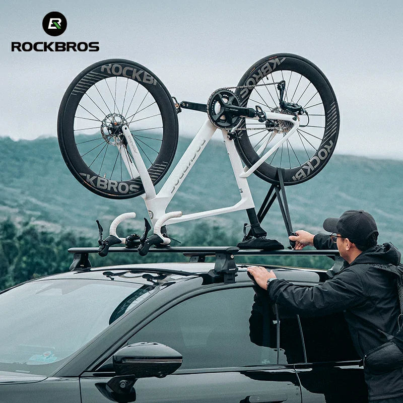 ROCKBROS Inverted Roof Bike Rack for Cars Quick-Release Straps and Clamps