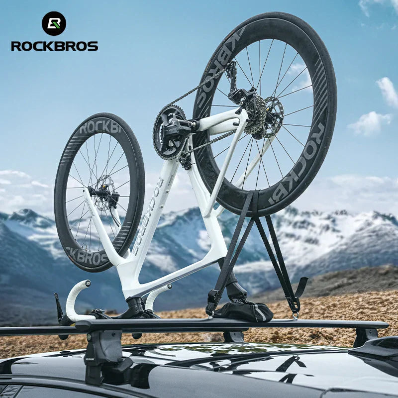 ROCKBROS Inverted Roof Bike Rack for Cars Quick-Release Straps and Clamps
