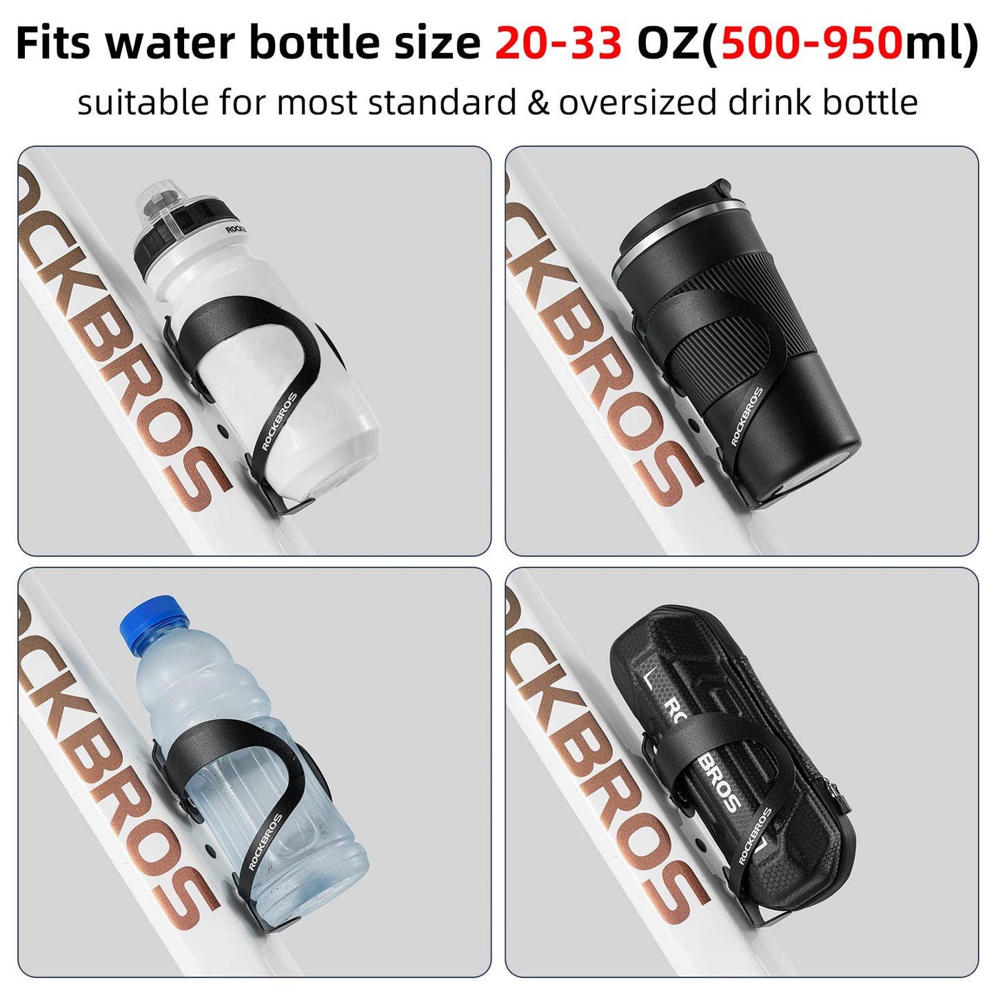 ROCKBROS Lightweight Alloy Bike Water Bottle Holder for Road  Mountain Bikes