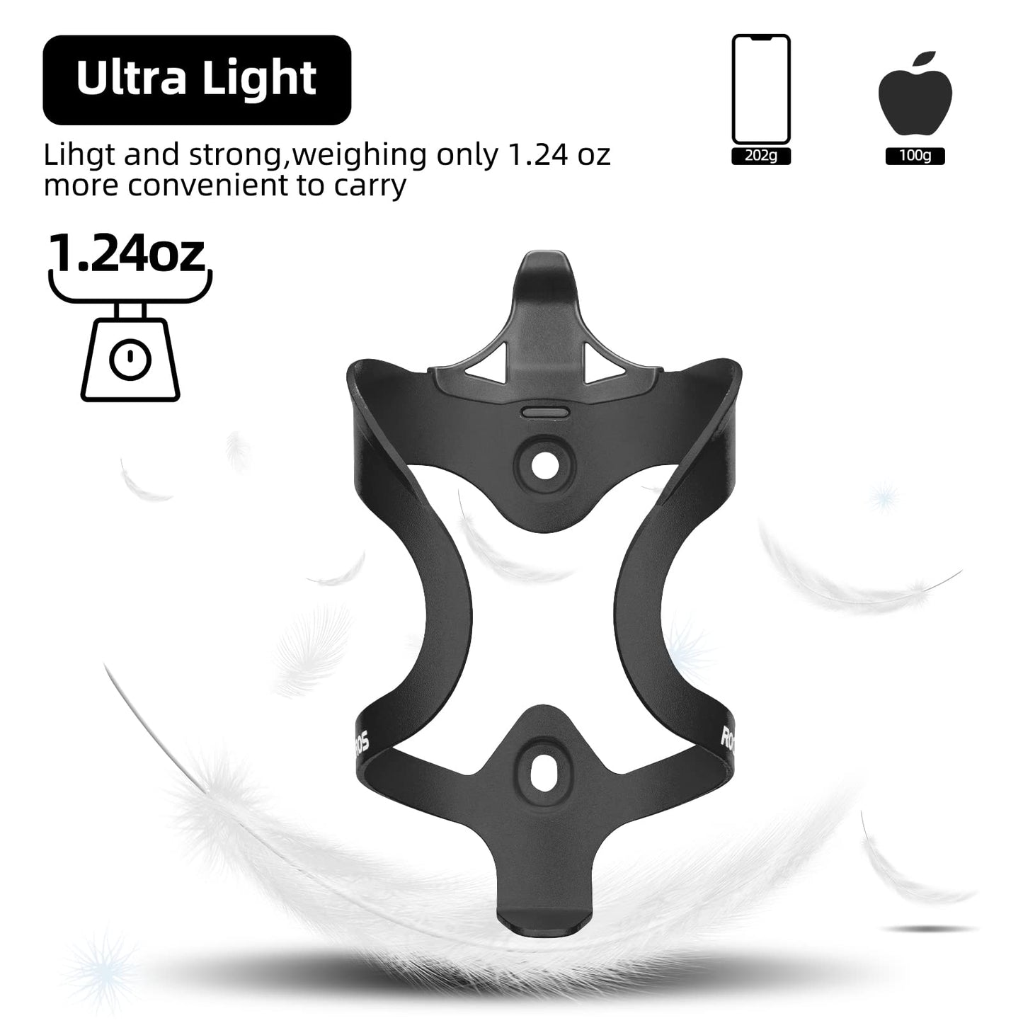ROCKBROS Lightweight Alloy Bike Water Bottle Holder for Road  Mountain Bikes