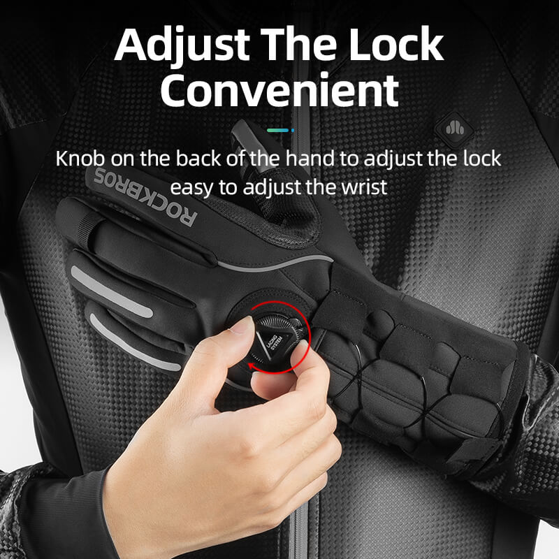 Long Finger Gloves with Fleece Lining & Lock Clip