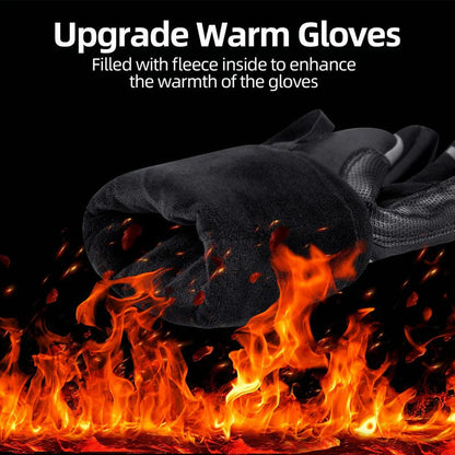 Long Finger Gloves with Fleece Lining & Lock Clip