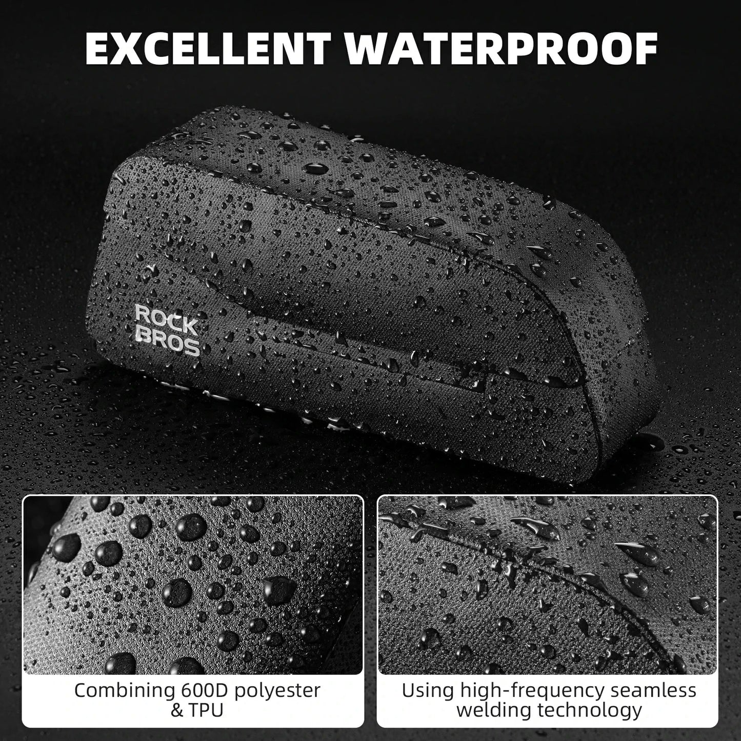 ROCKBROS Magnetic 100% Waterproof Bike Top Tube Frame Bag 0.6L/0.9L